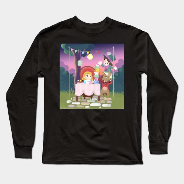 Alice and the Tea Party Long Sleeve T-Shirt by trillianmc